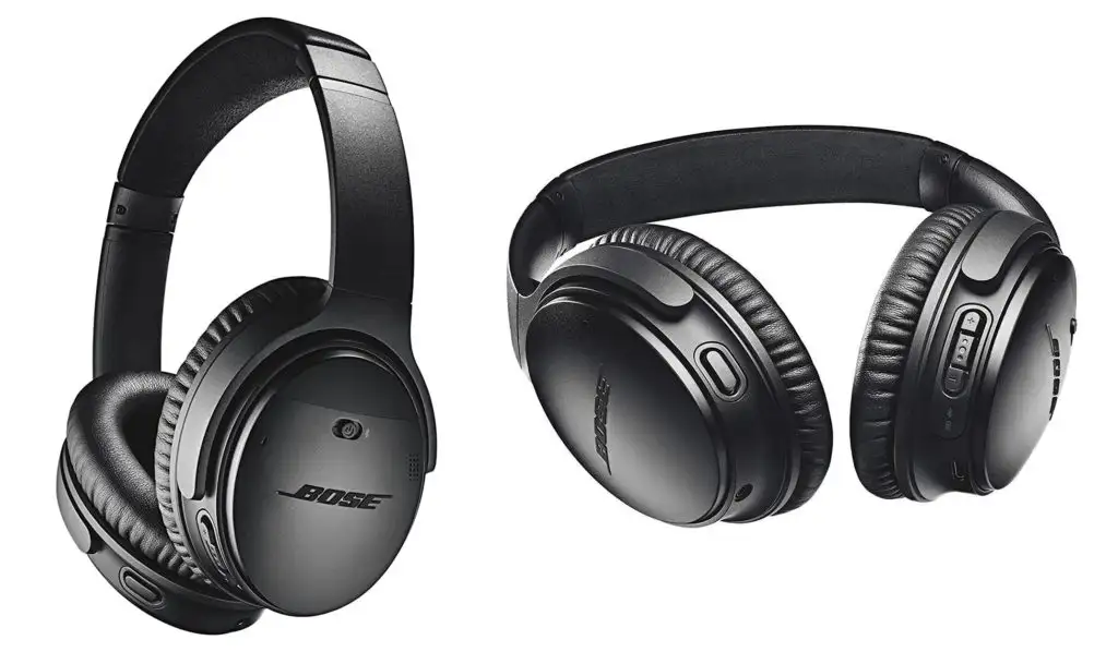 Front and bottom views of the Bose QuietComfort 35 II Wireless Bluetooth Headphones